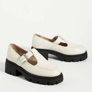 Seychelles Cream Loafers with Black Soles
